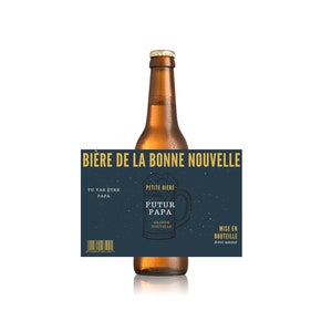 Etiquette bouteille de bière annonce grossesse tata tonton papi mamie papa dessous de verre personnalisé