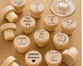 Personalized wine bottle stopper