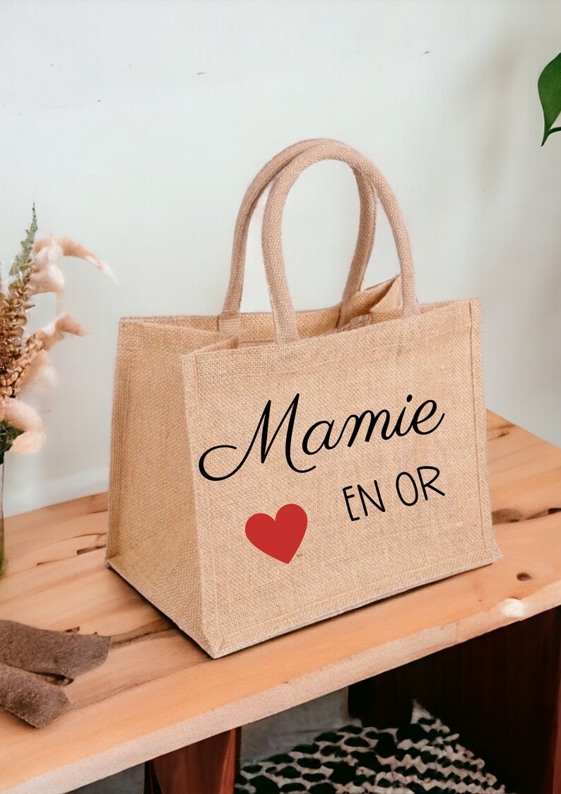 Personalized jute tote bag Modèle 2