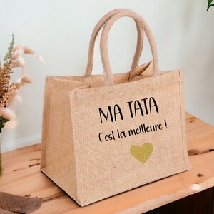 Personalized jute tote bag Modèle 5