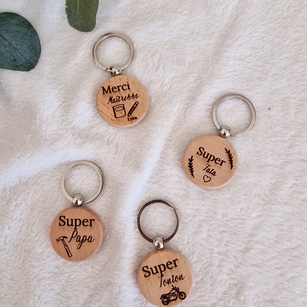 Wooden Key Ring Etsy