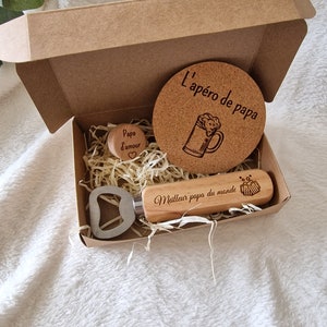 Personalized bottle opener and wooden stopper gift box