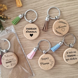 Personalized wooden key ring