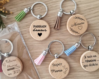 Gepersonaliseerde houten sleutelhanger