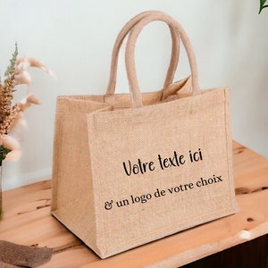 Personalized jute tote bag Modèle 6