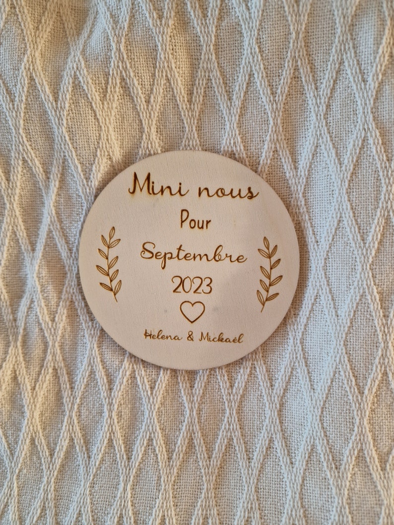 Cartes en bois annonce de grossesse / Surprise / Cadeau personnalisé Modèle 2
