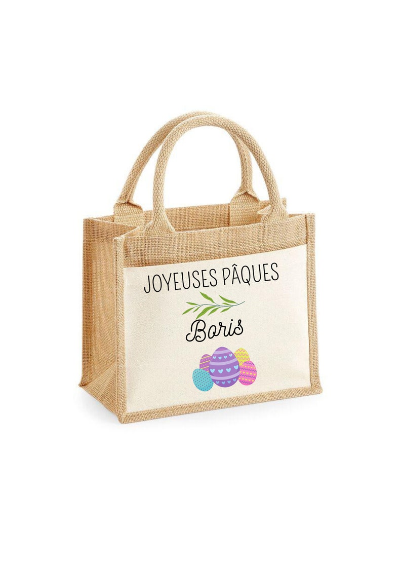 Sac cabas personnalisé pour enfant spécial Pâques/récolte des oeufs Modèle 6