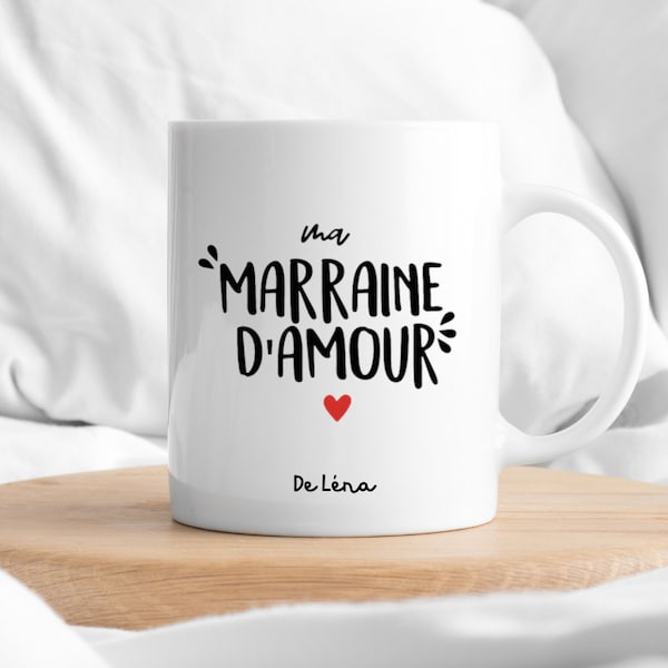 Mug - Texte à personnaliser - Cadeaux personnalisés | Marraine - Tasse personnalisée - Marraine d'amour - Baptême