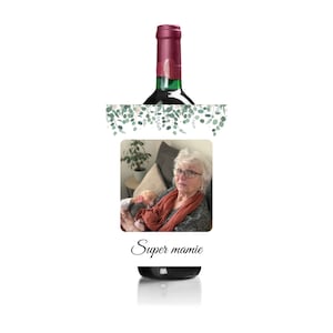 Etiqueta de botella de vino personalizada con foto