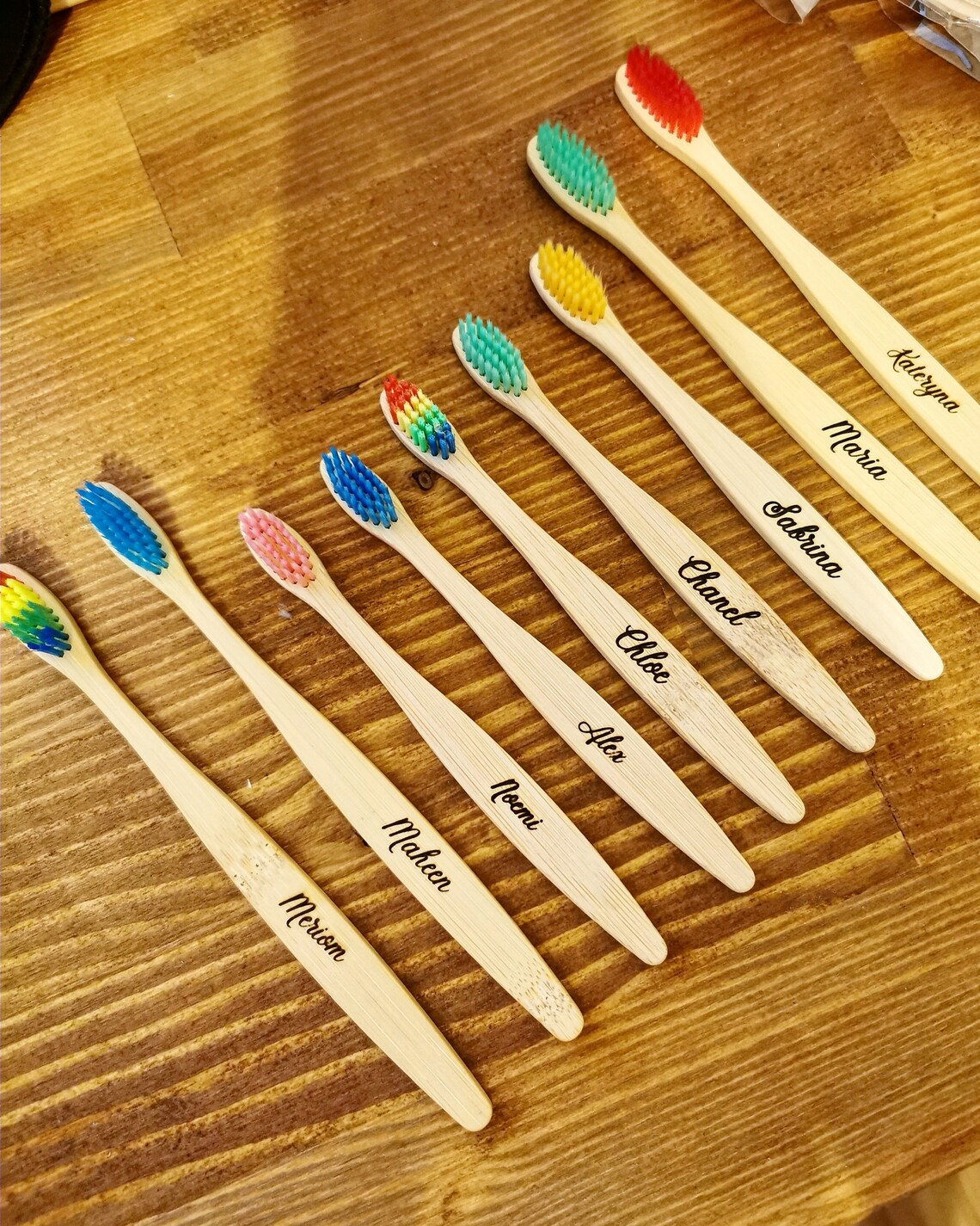 Personalized Bamboo Toothbrush Adults and Children Etsy