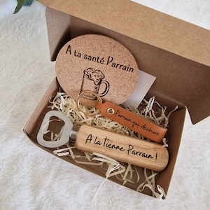 Personalized beer gift box and leather key ring