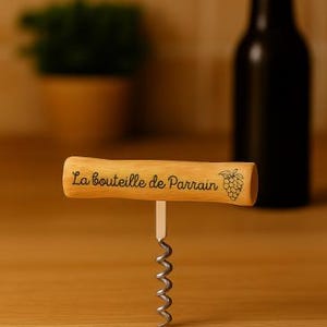 Personalized wooden corkscrew
