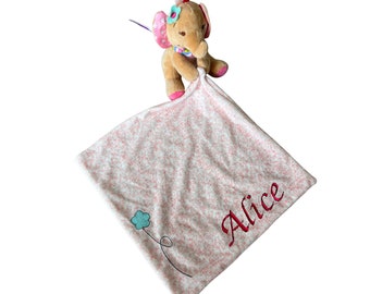 Embroidered pink elephant comforter