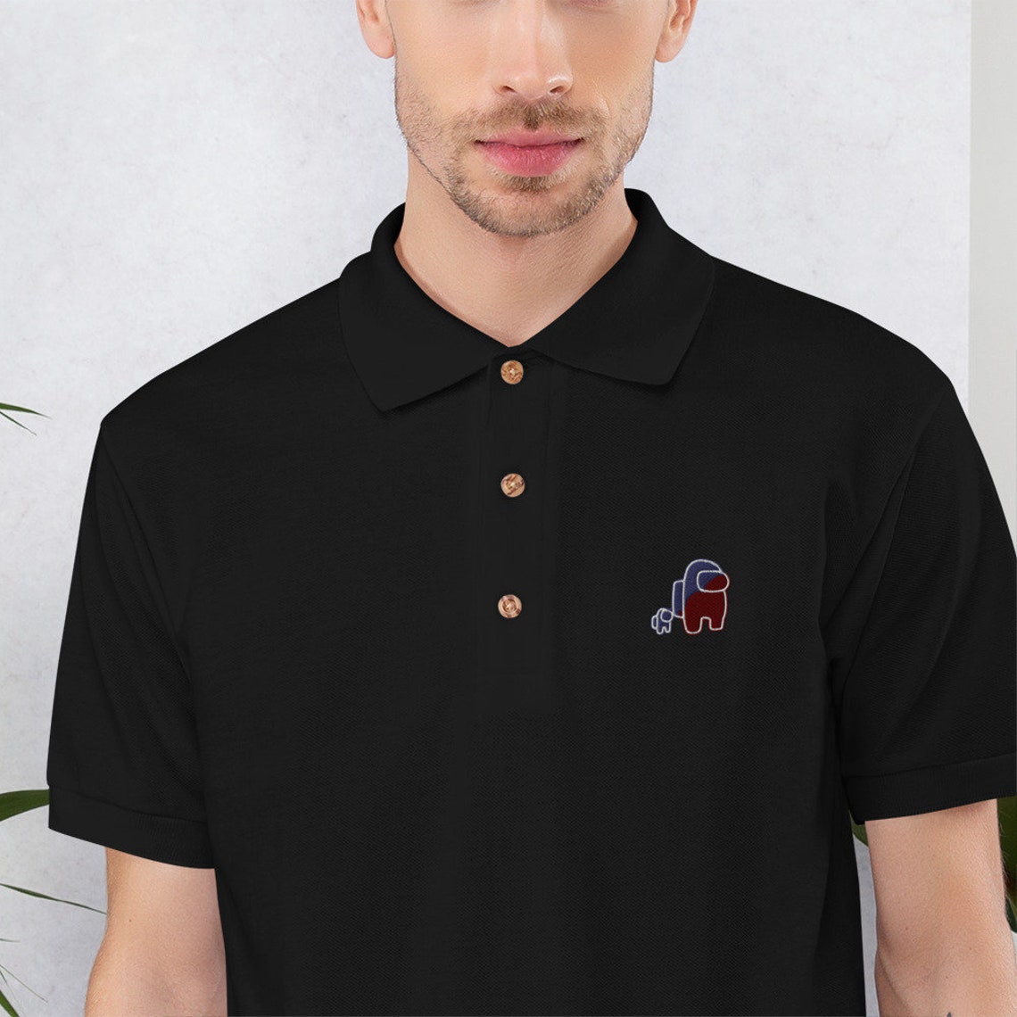 Are you like among us Embroidered Polo Shirt Etsy