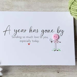 Carte Un an s'est écoulé, Jour difficile, Carte pour les moments difficiles, Anniversaire difficile, Anniversaire de deuil, Deuil d'anniversaire, Jours difficiles