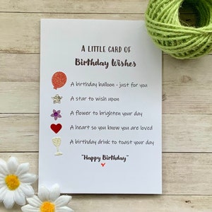 Petite carte de voeux d'anniversaire, carte d'anniversaire