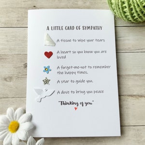 Une petite carte de sympathie, une pensée pour vous, une carte de deuil