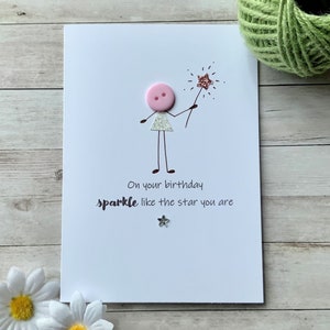 Le jour de votre anniversaire, scintillez comme une star que vous êtes, carte d'anniversaire pour elle