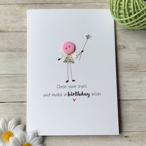 Fermez les yeux et faites un voeux d'anniversaire, carte d'anniversaire pour elle