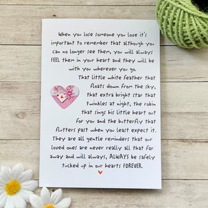 When You Lose Someone Card, Thinking Of You, Bereavement, Sympathy Card