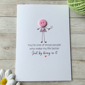 Carte Vous faites partie de ces gens, carte de personnage spécial, carte de personnage important, carte de remerciement