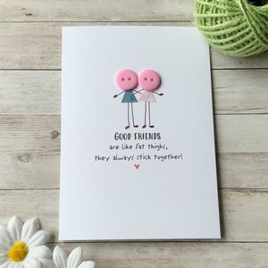 Carte Les bons amis sont comme de grosses cuisses, Carte d'ami drôle,