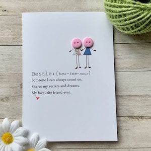 Carte de définition Bestie, carte d'appréciation pour le meilleur ami