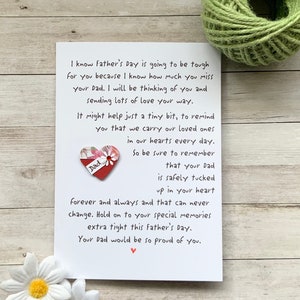Ça va être dur, carte de fête des pères, carte en souvenir de papa, journée difficile, papa disparu