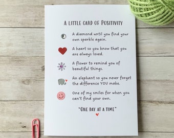 Une petite carte de positivité, carte d'anxiété,