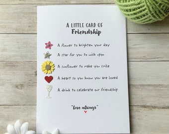 A Little Card of Friendship, Friend Appreciation Card