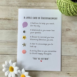 Une petite carte d'encouragement,