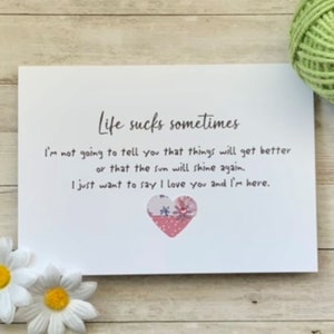 La vie est dure parfois, carte pour les moments difficiles, carte pour un ami solidaire
