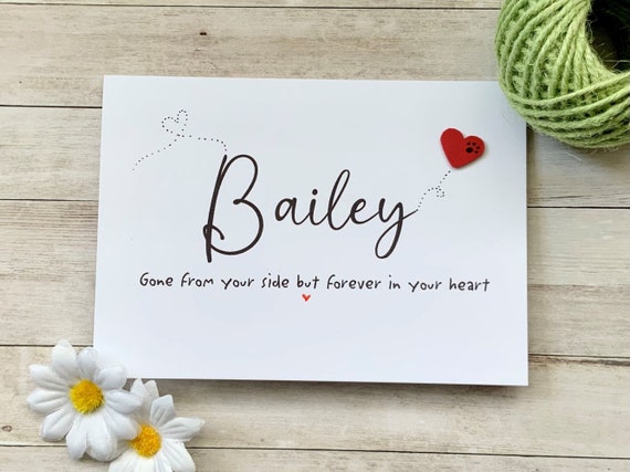 Pet Loss Card, Personalised Sympathy Card