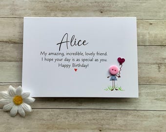 Tarjeta de cumpleaños personalizada para un amigo especial – Tarjeta de cumpleaños personalizada para un amigo – Tarjeta de cumpleaños única del Reino Unido