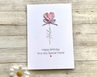 Tarjeta de cumpleaños personalizada para un amigo especial. Tarjeta de cumpleaños única del Reino Unido.