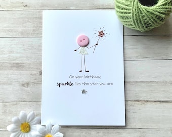 On Your Birthday Sparkle Like The Star You Are, Birthday Card For Her