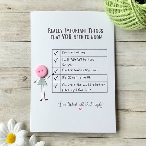 Really Important Things, Self Esteem, Self Worth Card