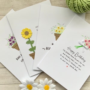 Verjaardagskaarten met bloemen x 4, verjaardagspakket voor vrouwen