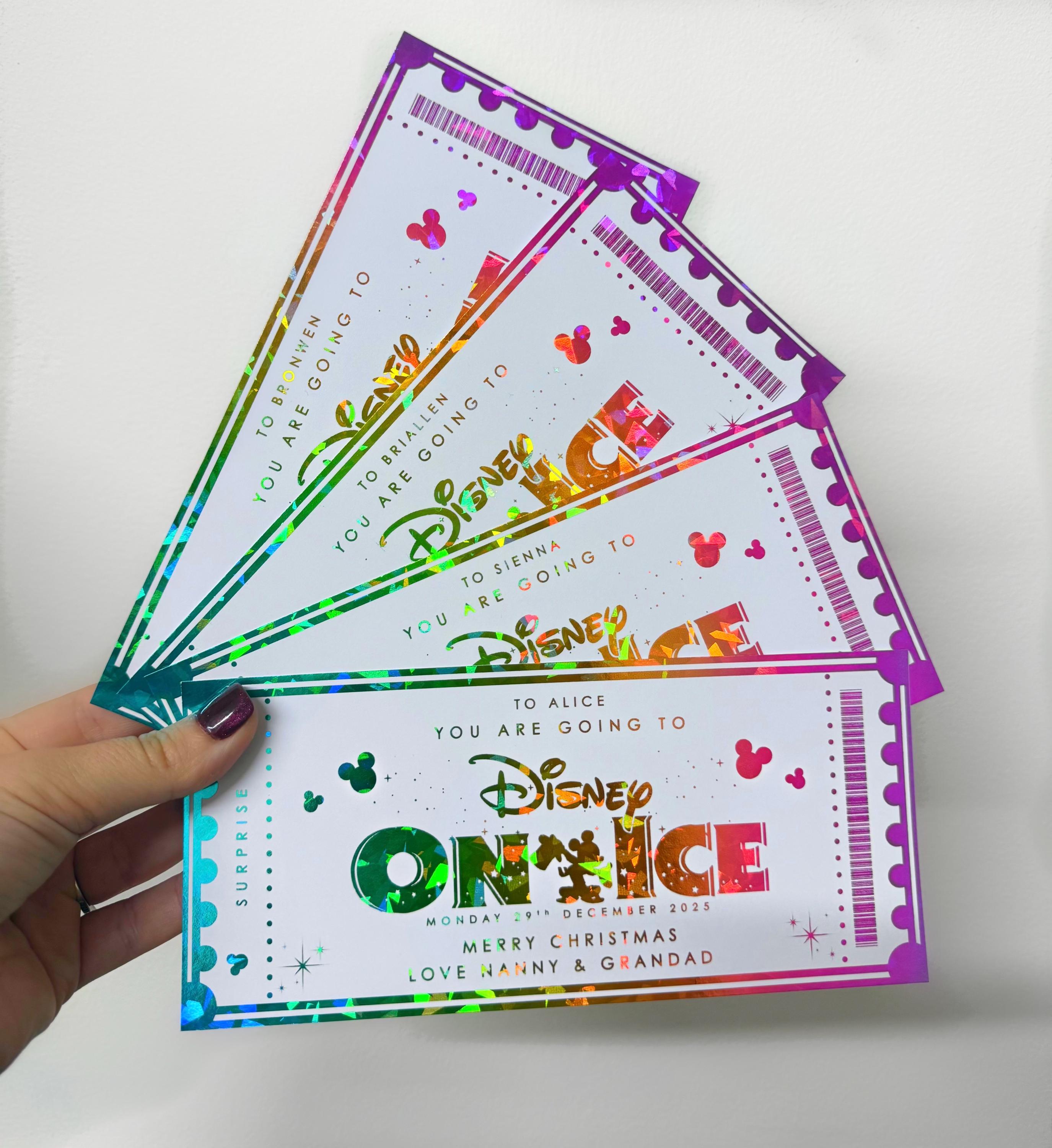 Disney On Ice Ticket Personalised Foil Ticket Voucher Surprise disney-on-ice-ticket-personalised-foil-ticket-voucher-surprise