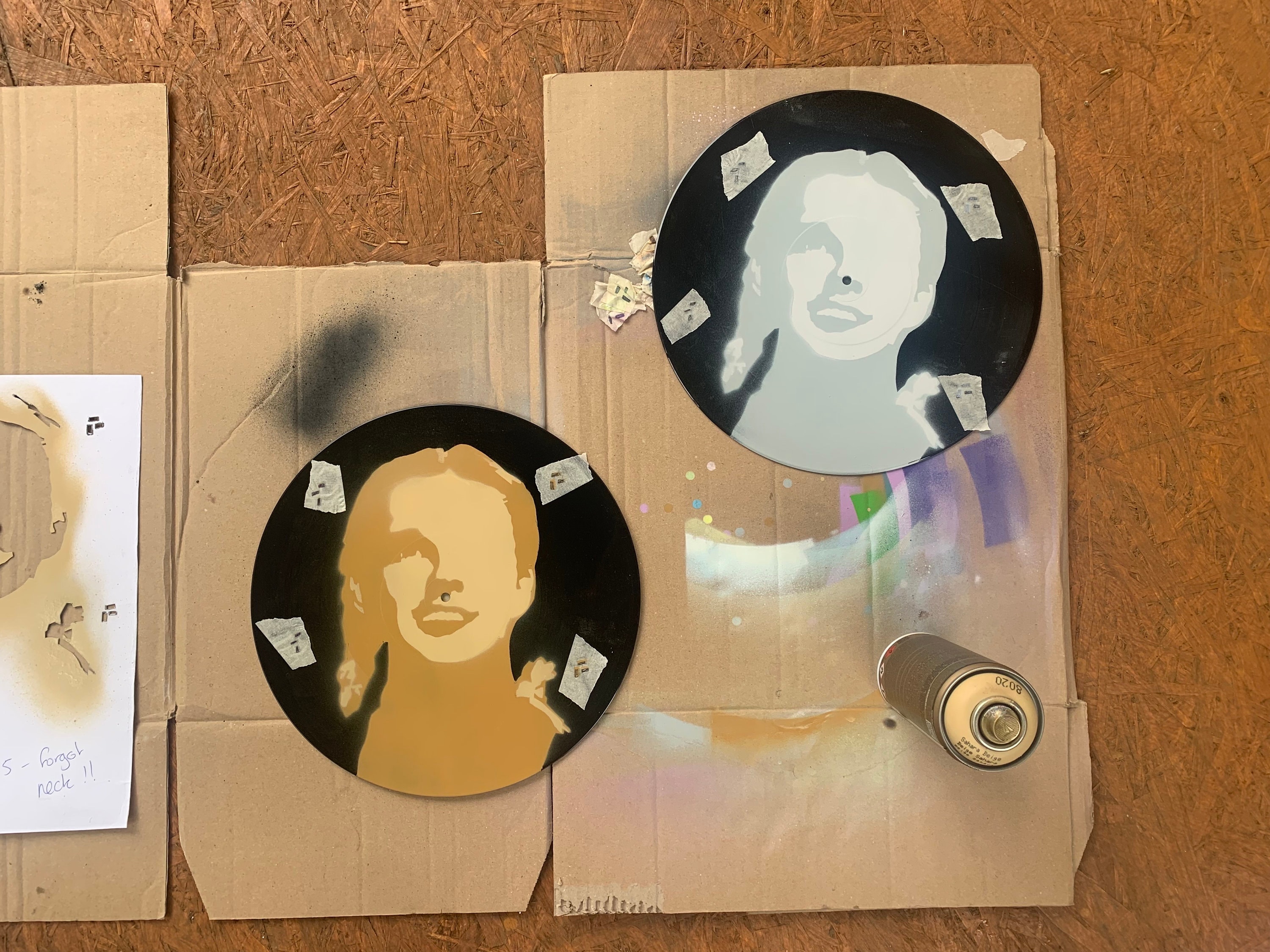 Iconic movie stencil, a spray paint masterpiece.