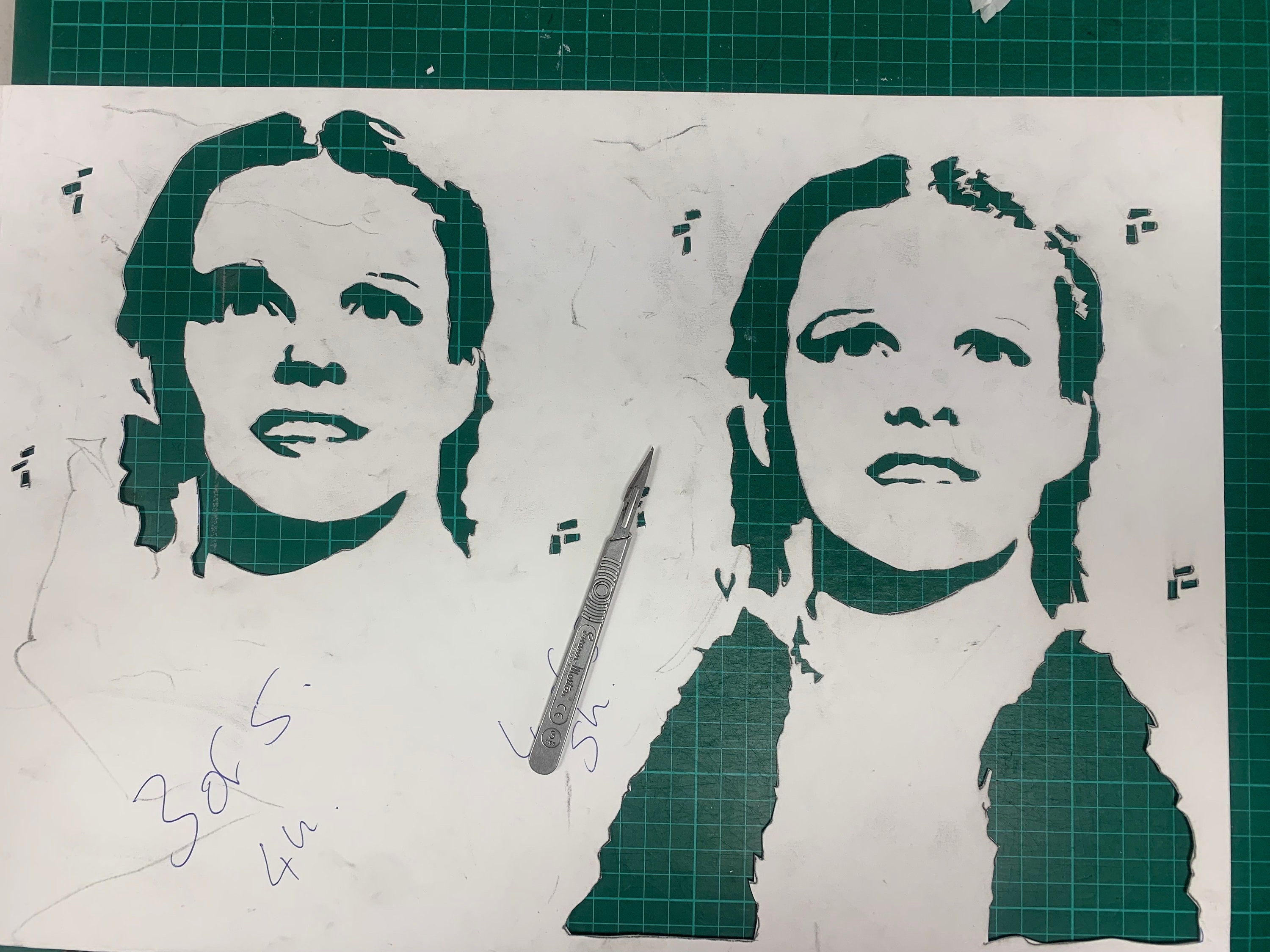Wizard of Oz characters in stencil form.