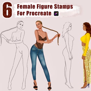 Female figure stamps ,figure stamp,Stamps for Procreate , Procreate stamp,body stamp,Procreate brush