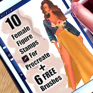 Female figure stamps for procreate , procreate poses stamp,fashion brush stamp,digital fashion illustration,fashion draw