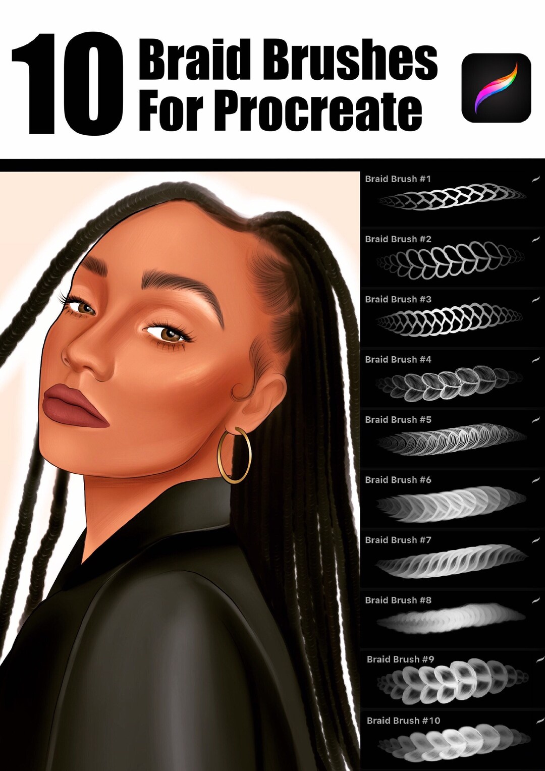 10 Braid Brushes for Procreatebraidsbraid Etsy
