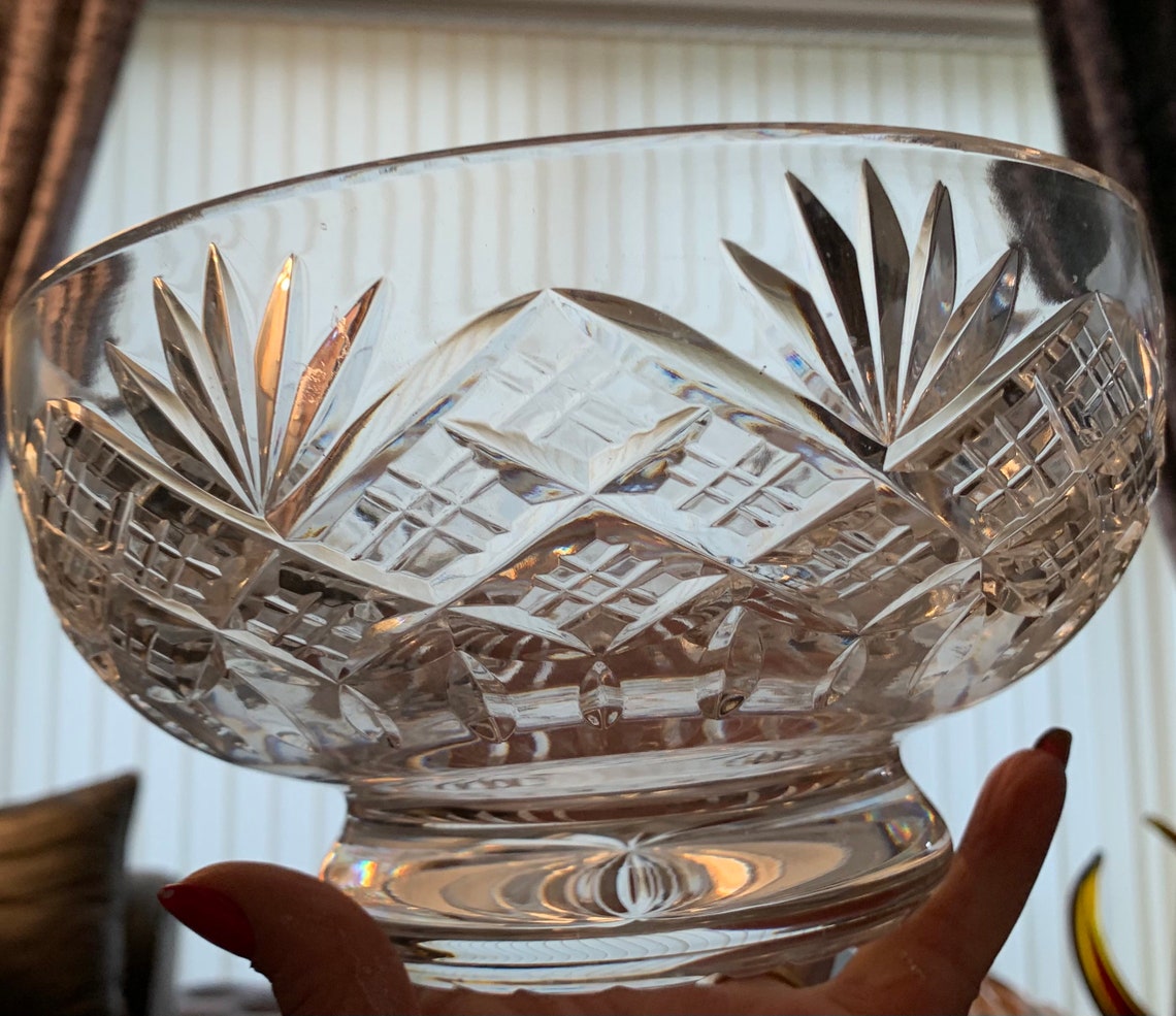 Vintage Heavy Cut Glass Fruit Bowl 8 de diamètre Etsy