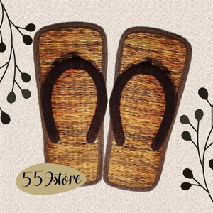 Japan Slippers Minimalist Sandals Japanese Design Thin Sole Slippers Brown Slippers Indoor Slippers Sedge Slippers Birthday Gift Etsy