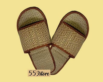 Natural sandals, house slippers, handmade gifts, thin slippers, Papyrus slippers, indoor slippers, women slippers, men slippers, 2024e