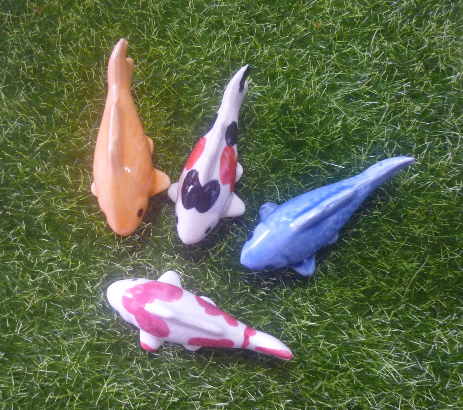 Mini fish figurine miniature koi fish ceramic 30 fishes bulk Etsy