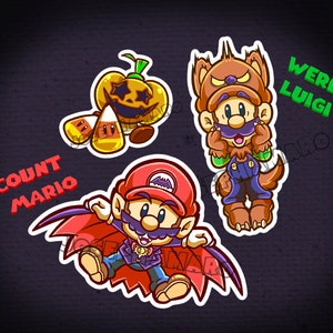 Nintendoween: Graf Mario & Werwolf Luigi Sticker Set