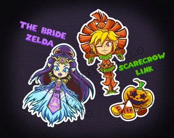 Nintendoween: ScareCrow Link & Bride Zelda Sticker Set